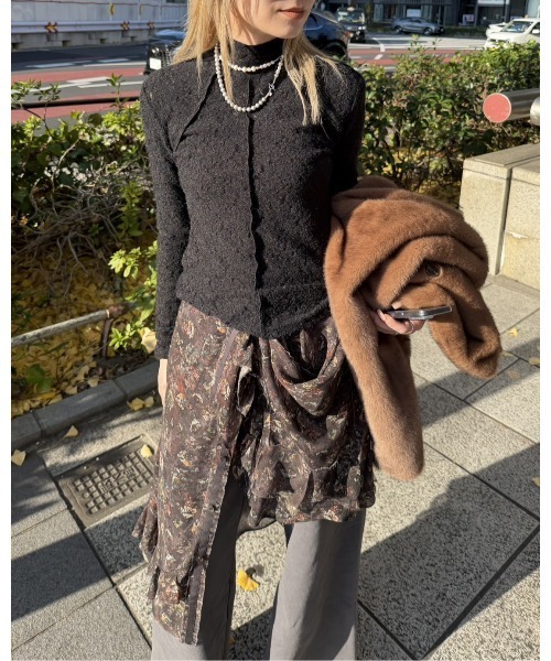 LE CIEL BLEU（ルシェルブルー） tシャツ ハイネックストレットレース