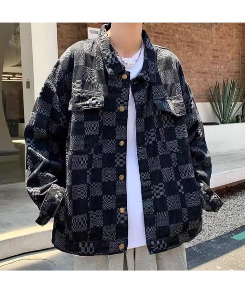 revertical デニムジャケット gジャン チェック柄ジャケット メンズ