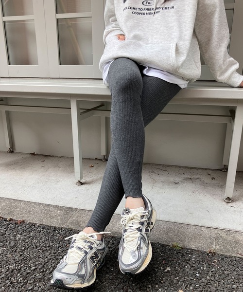 meJane（ミージェーン） レギンス スパッツ 裾メロー リブテレコ