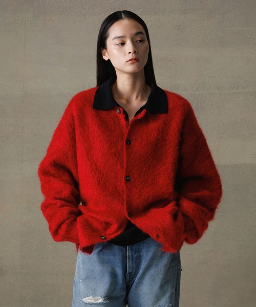 ADAM ET ROPE'（アダムエロペ） カーディガン モヘアミックス オーバー