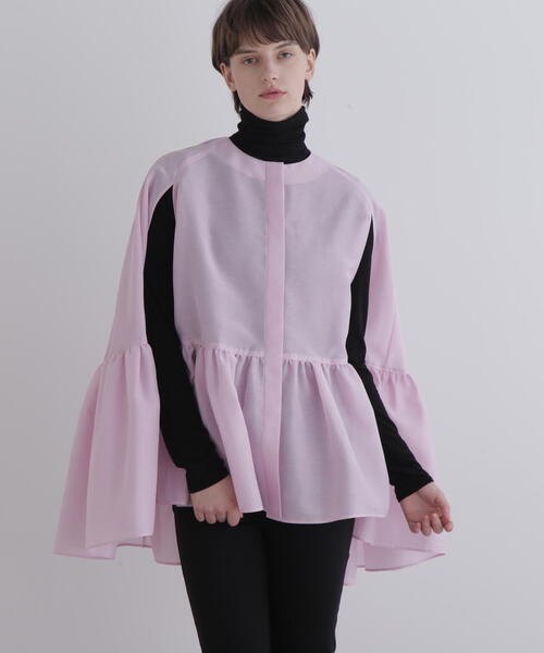 LE PHIL（ル フィル） ブラウス シャツ シアーオーガンジーケープ