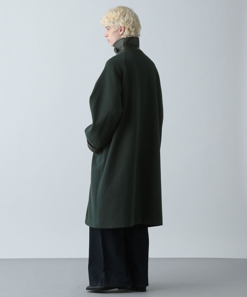 パラスパレス】ノーカラーコート ダークグリーン 2352