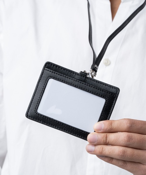 MURA（ムラ） パスケース 牛本革 ネックストラップ付 伸縮リール ID