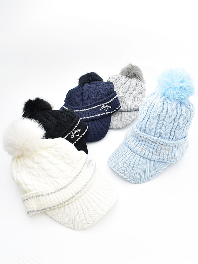 キャロウェイ 25年秋冬新作 ケーブル編みニットキャップ C25291218