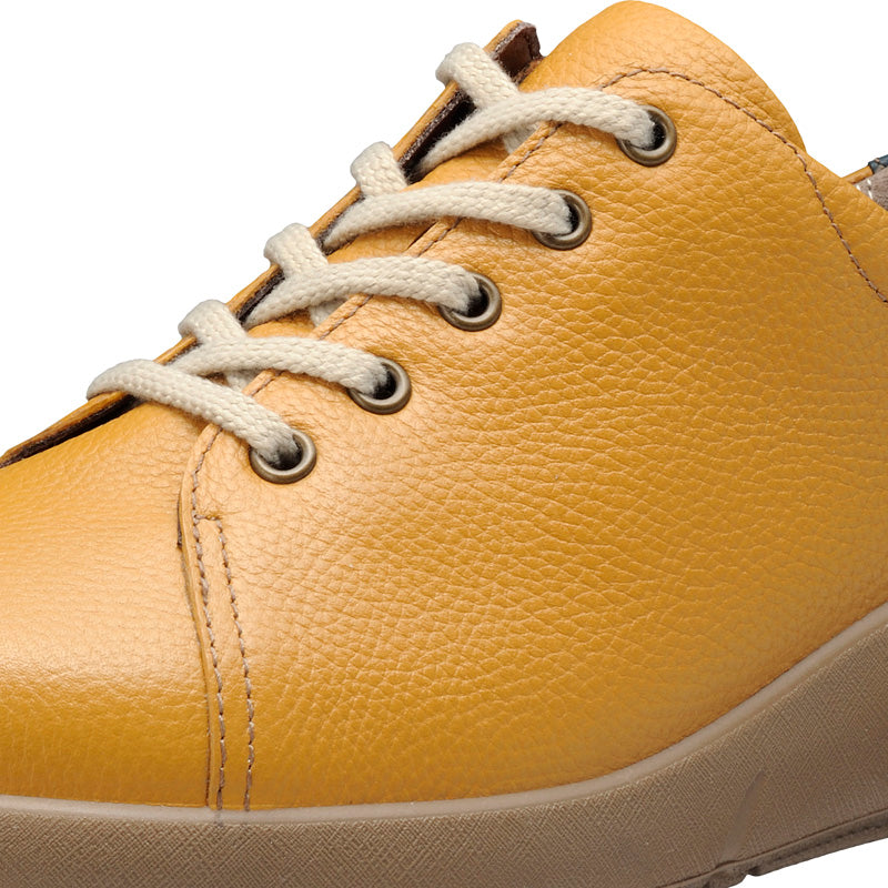 アキレス・ソルボ C 527 マスタード｜牛革3E ファスナー付きシューズ｜撥水