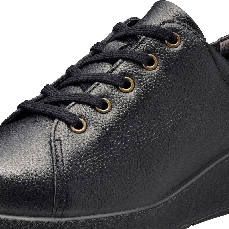 アキレス・ソルボ C 527 黒｜牛革3E ファスナー付きシューズ｜撥水