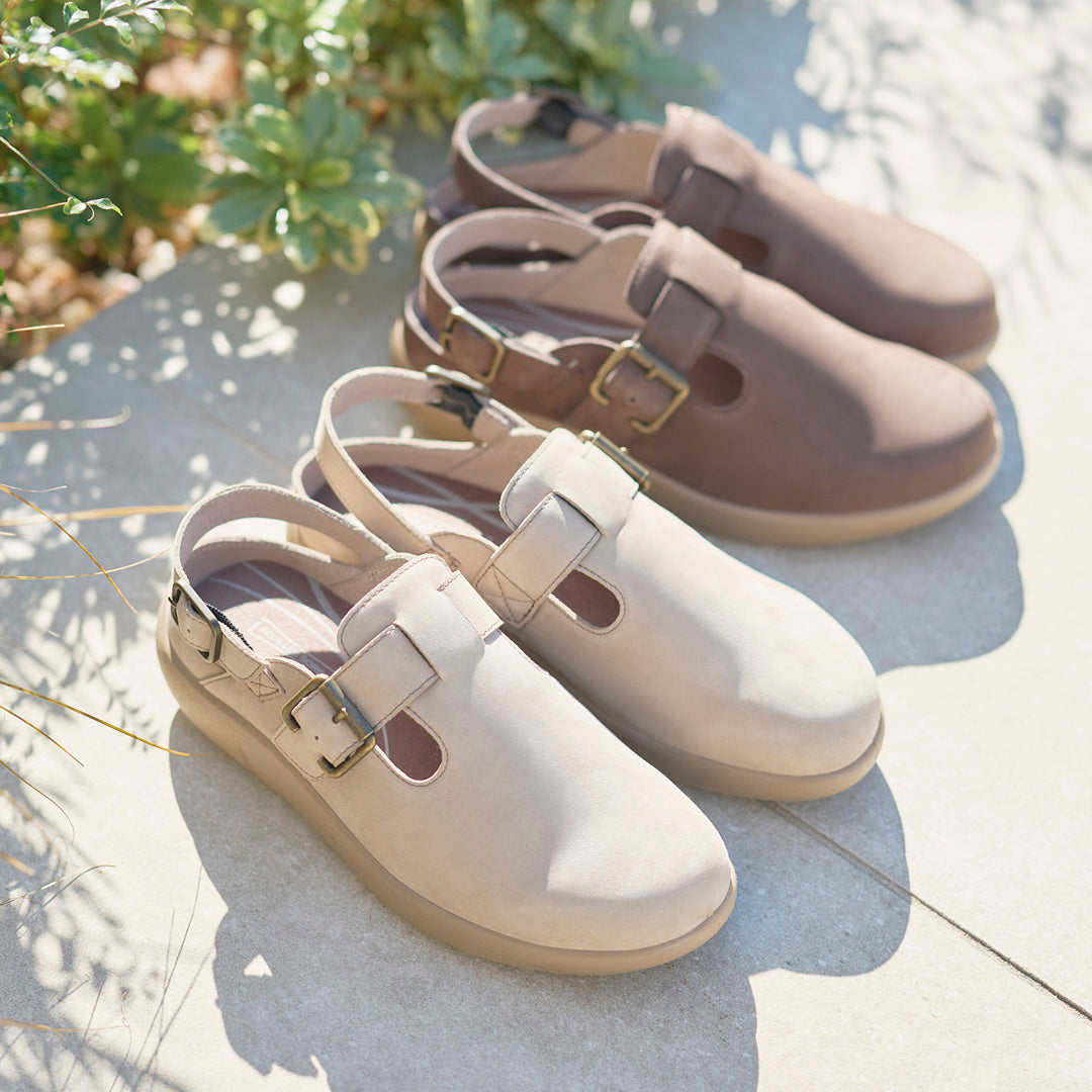 アキレス・ソルボ C 604 ヌバック/コーヒー｜牛革3Eクロッグシューズ