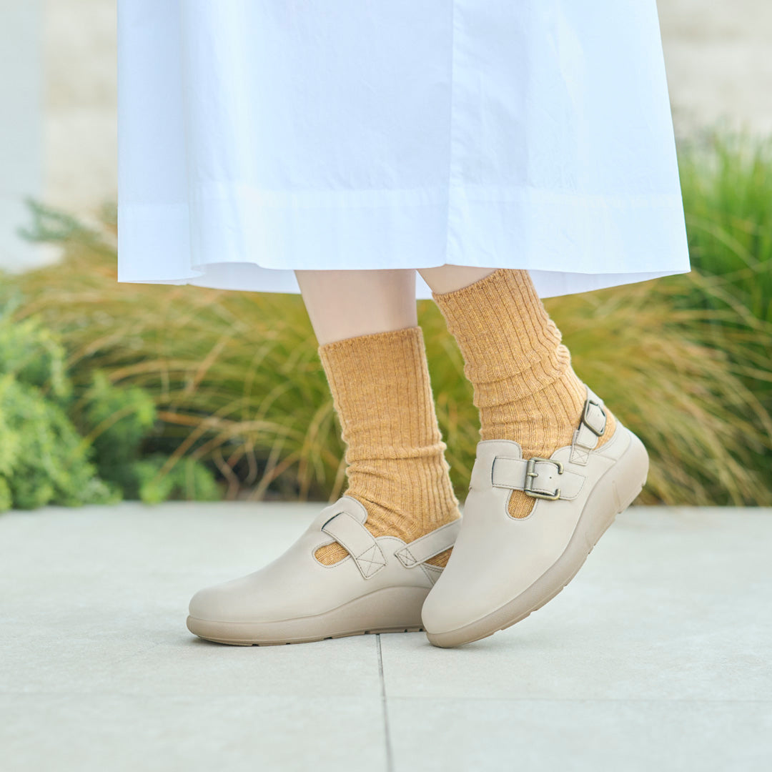 アキレス・ソルボ C 604 ヌバック/グレー｜牛革3Eクロッグシューズ