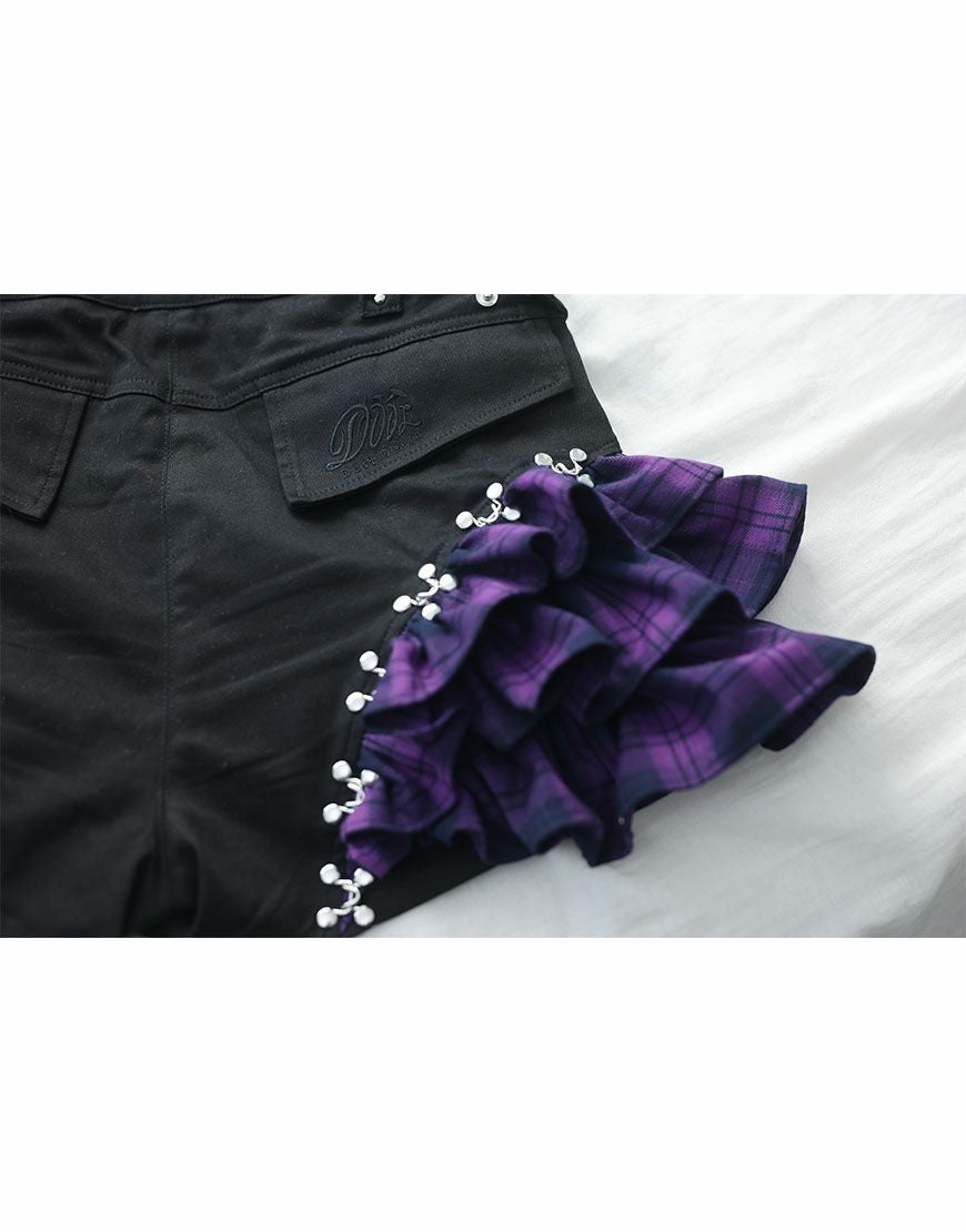 DustDevil【ダストデビル】チェックフリルオールインワンピース/全2色