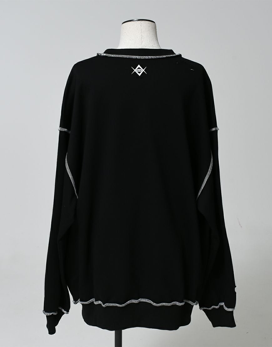 REFLEM【レフレム】チェーン付きクロックブリントスウェットトレーナー