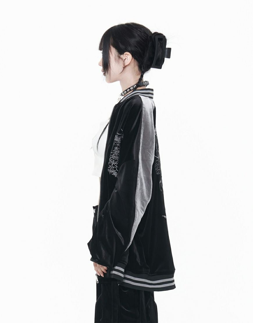 REFLEM【レフレム】ベロア刺繍スカジャン/全2色