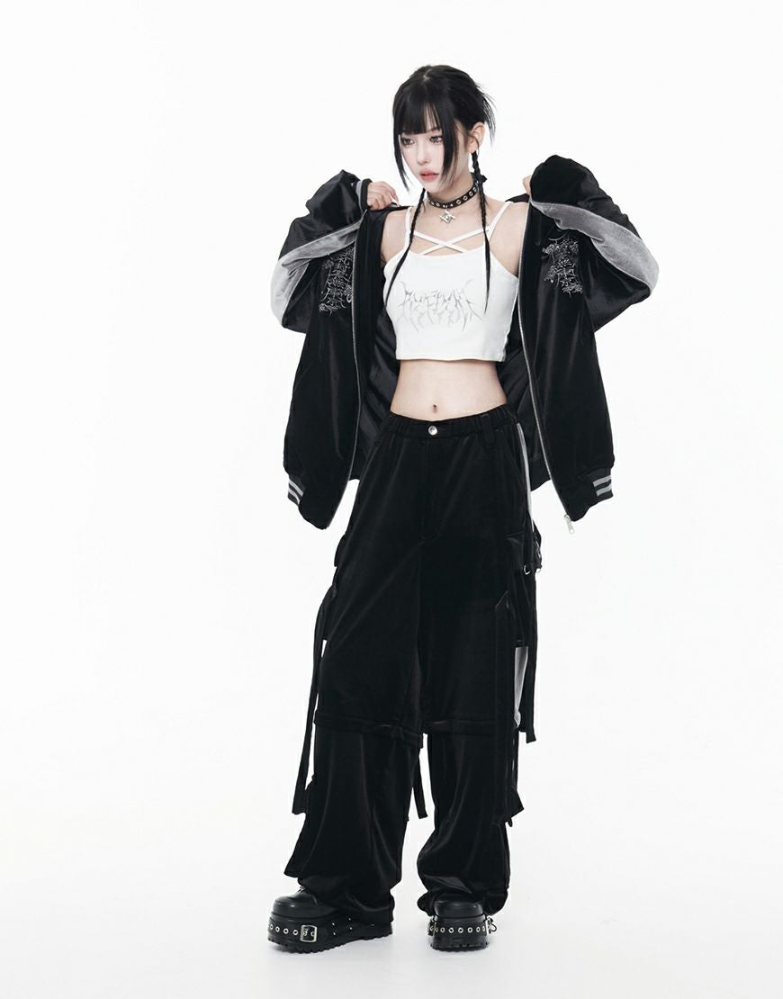 REFLEM【レフレム】ベロア刺繍スカジャン/全2色