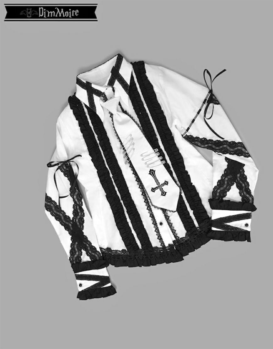 DimMoire【ディムモアール】Gothic学園ブラウス/White×Black