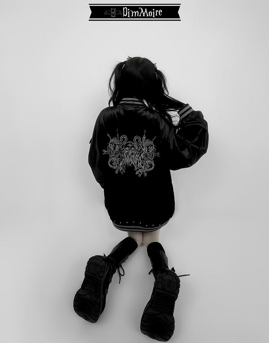 DimMoire【ディムモアール】Messy Bonesベロアスカジャン/Black