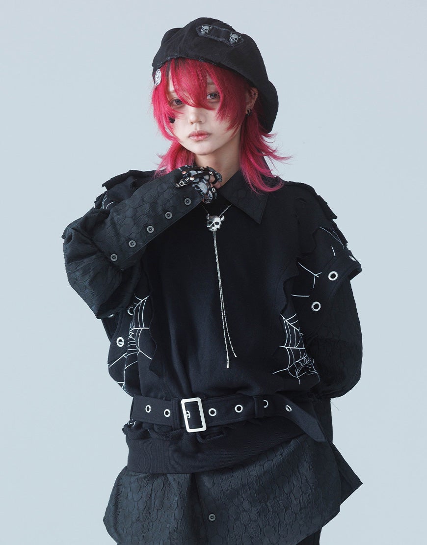 DimMoire【ディムモアール】Messy Bonesベロアスカジャン/Silver