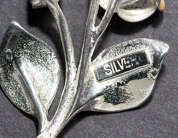 1940-50s英国シルバー ローズ(薔薇)の花束ブローチ|英国アンティーク