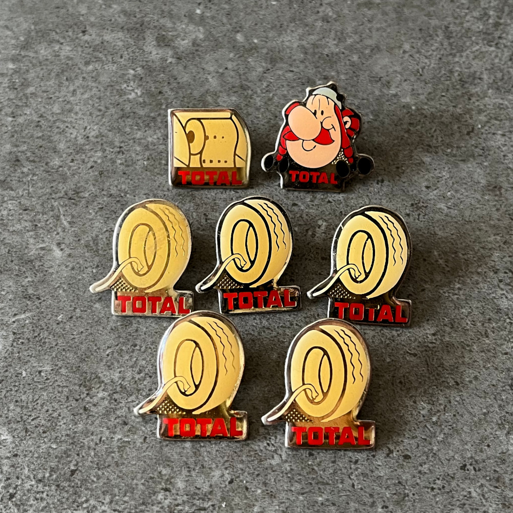 7個セット フランス ヴィンテージ ピンバッジ TOTAL collection タイヤ
