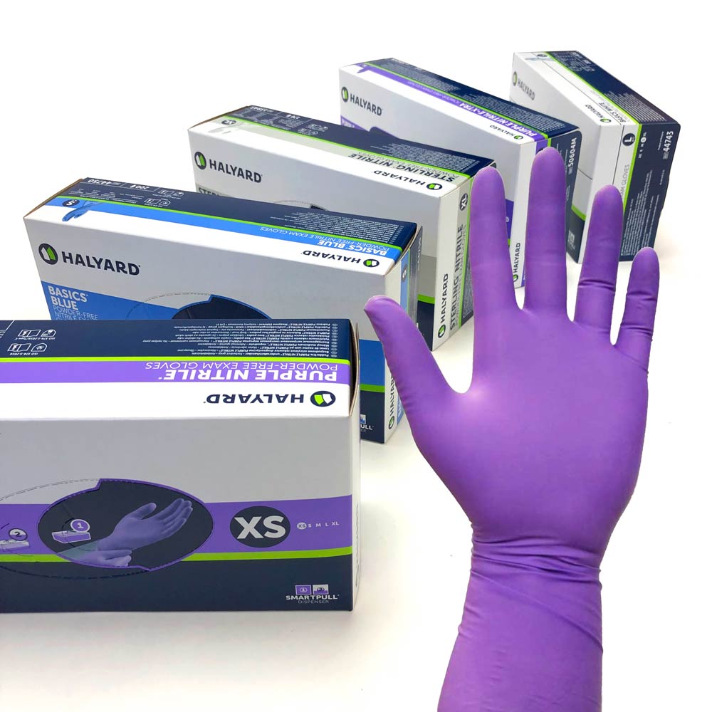 HALYARD Purple Nitrile Xtra Gloves | Abbeydale Direct