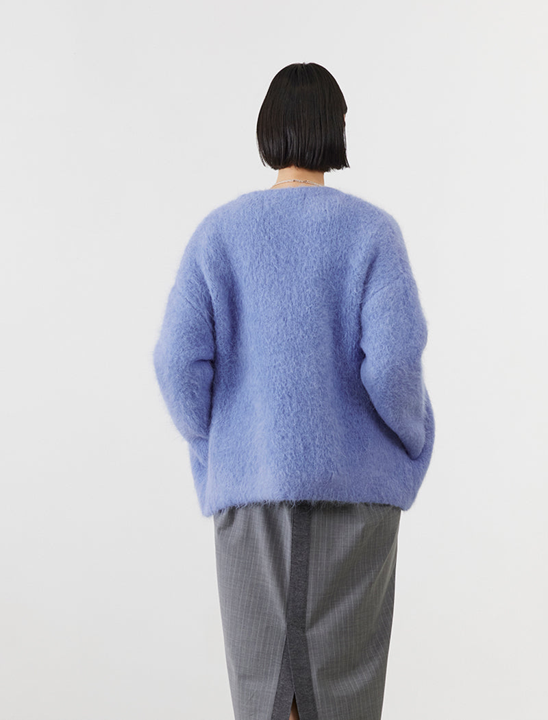 ALPACA FUR KNIT CARDIGAN