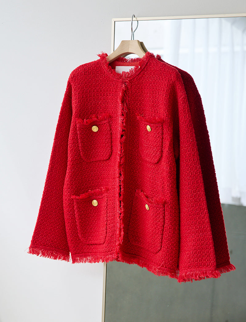 TWEED KNIT JACKET