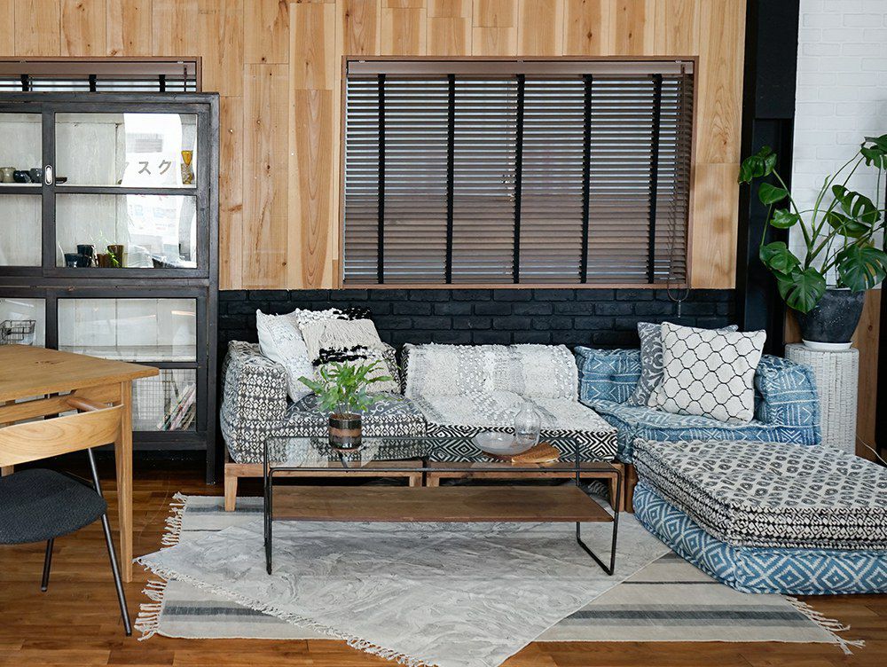 送料無料】ブロック マルチ ソファ コーナー ノス ブルー - a.depeche