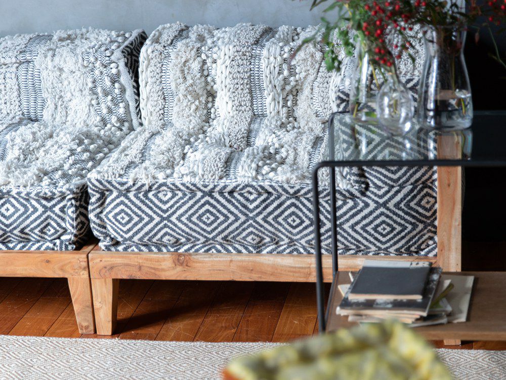 送料無料】ブロックマルチ ソファ レフト コーナー マック ホワイト