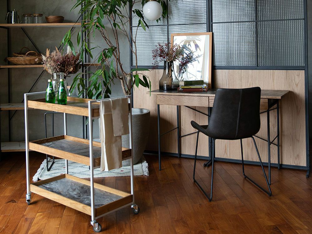 事務机・学習机 a.depeche POL desk 900 wide mat black ポル デスク