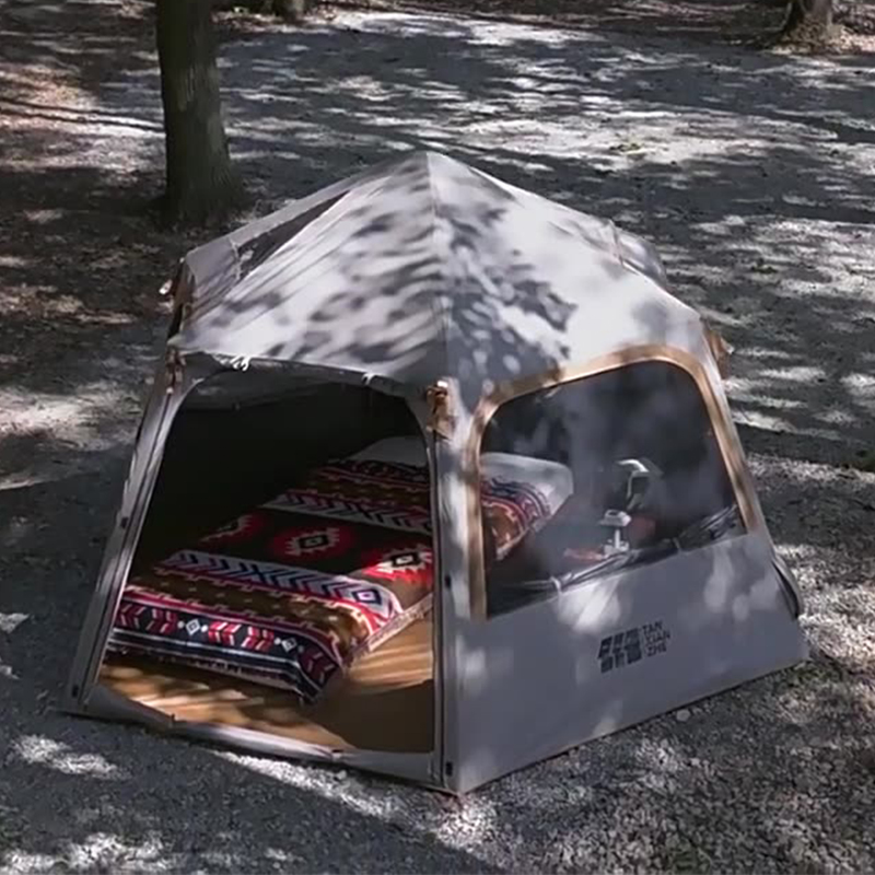 六角形インフレータブルテント屋外キャンプ一晩キャンプテントクイック