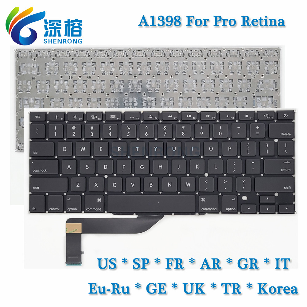 A1398 keyboard for Macbook Pro Retina 15.4 inches laptop MC975