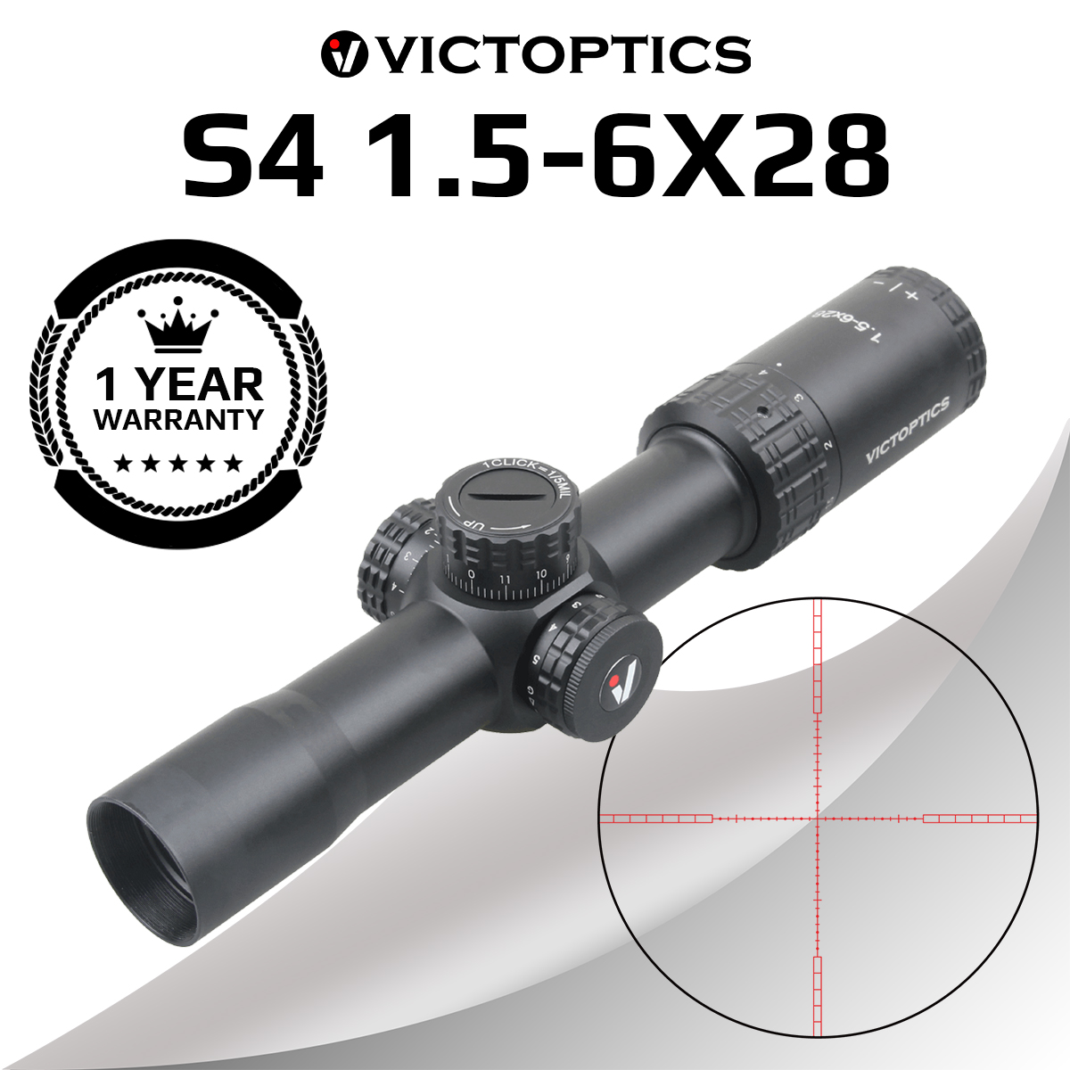 Victoptics S4 1.5-6x28 SFP Riflescope With Red/Green Illumination