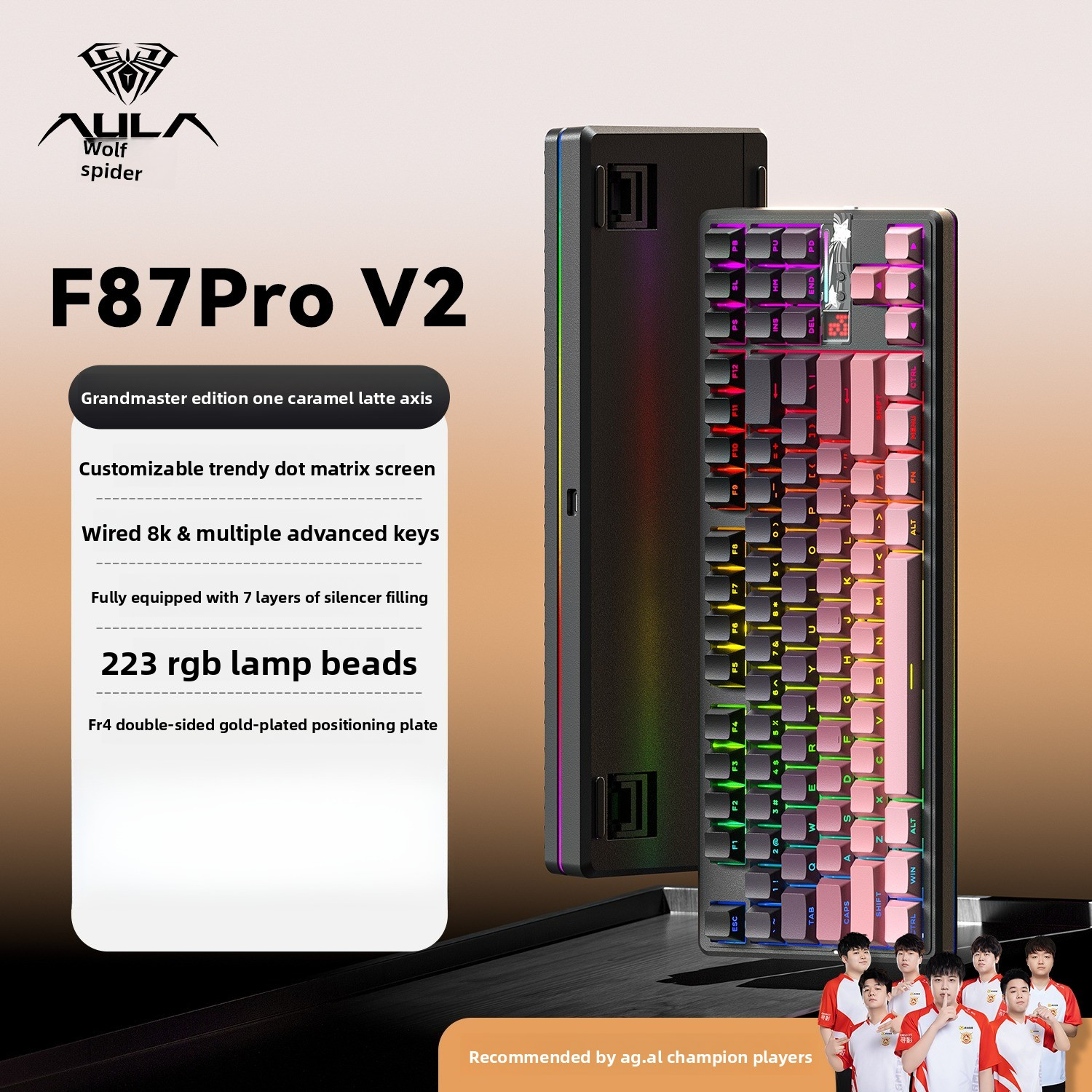 AULA F87 Pro V2 3-modes Wireless Mechanical Keyboard 12000mAh Long