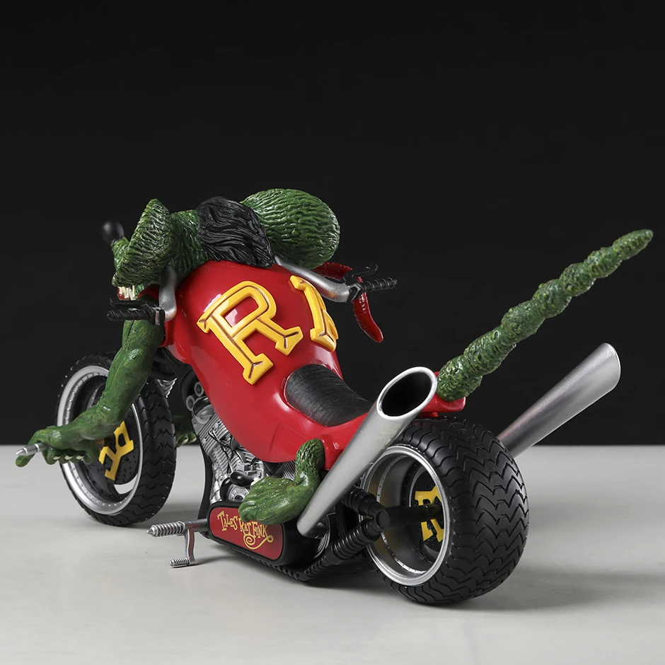 Rat Fink Crazy Mouse Motorcycle Action Figure Model Doll Toy