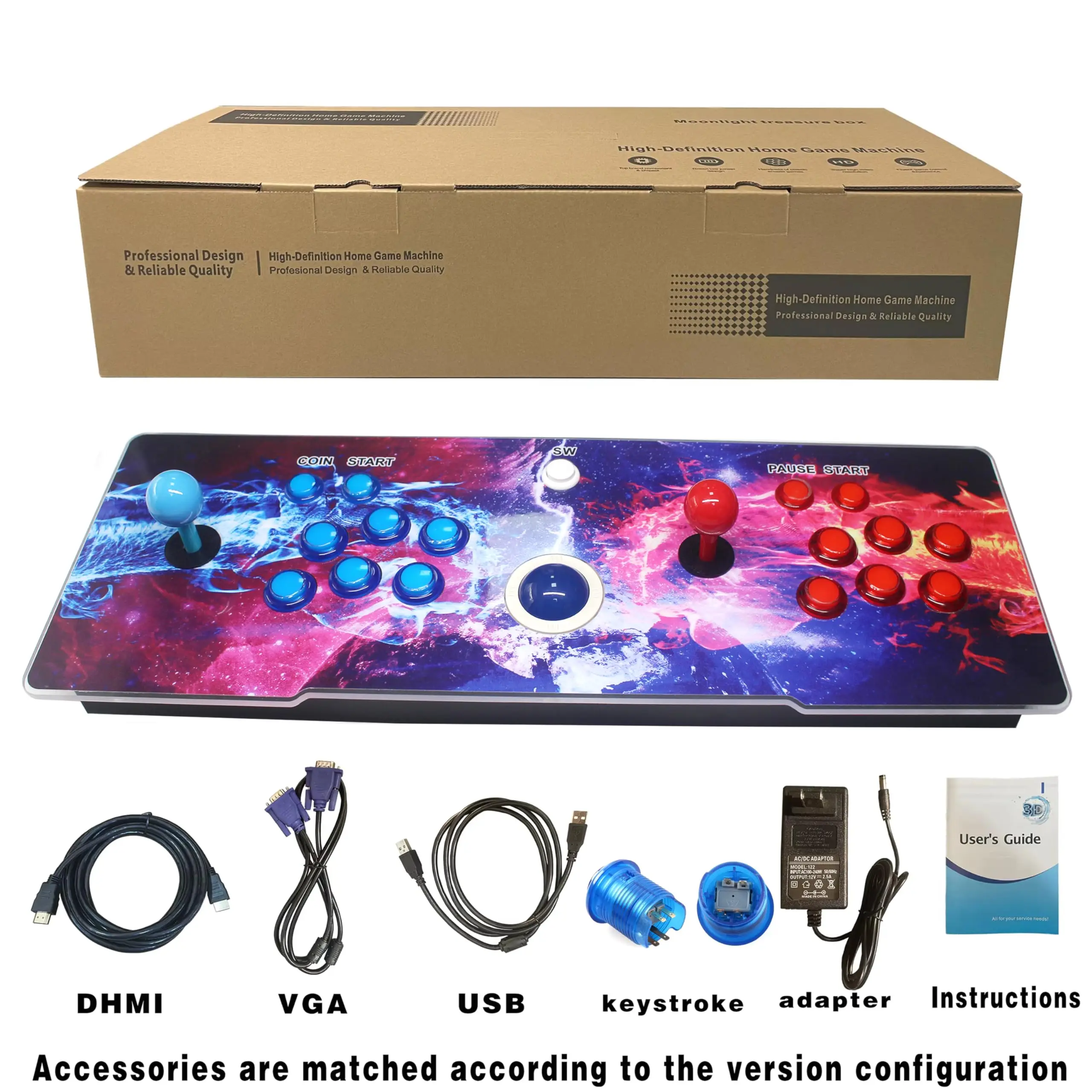 Pandora Saga DX 516 Vertical + 3000 Horizontal games,3 Side