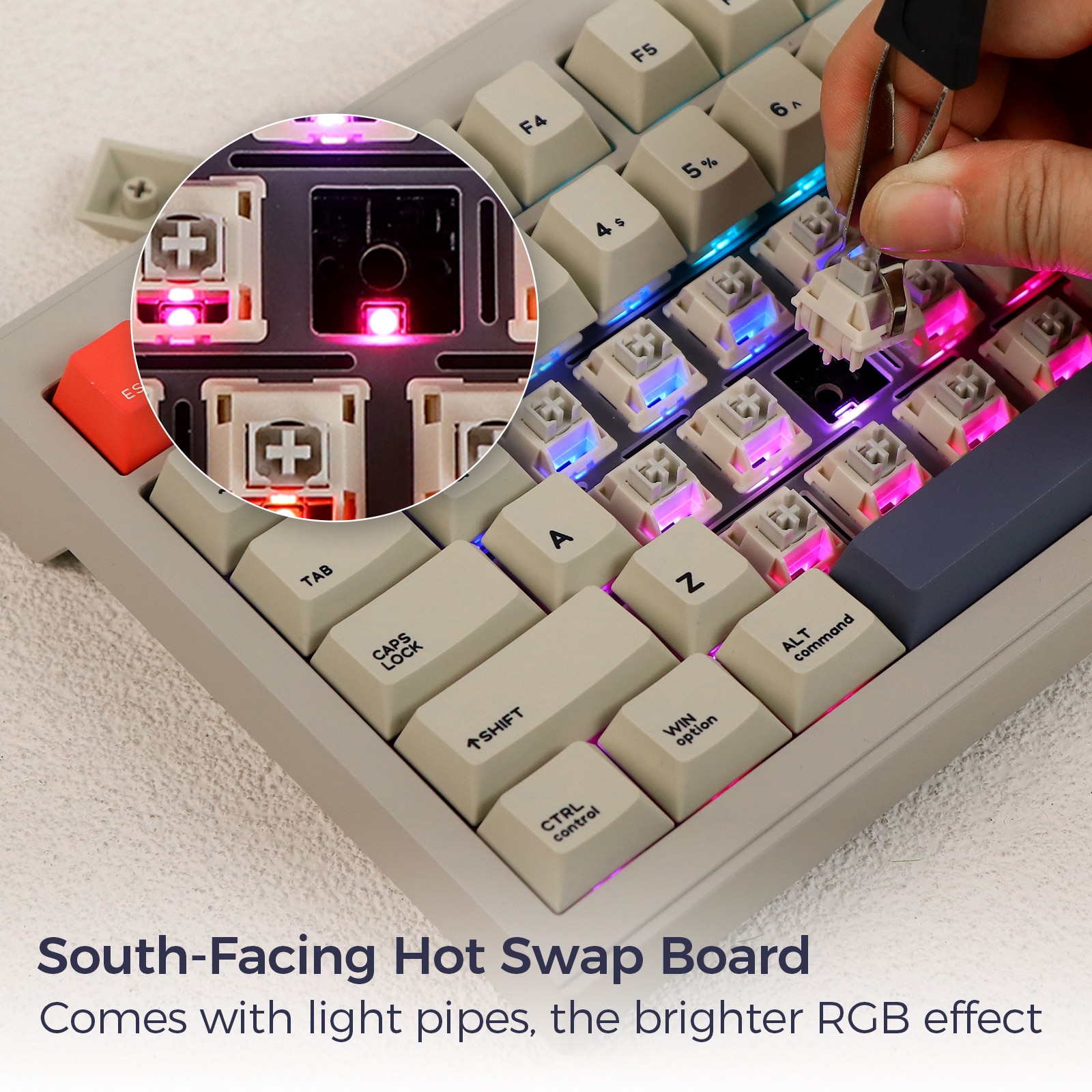 Cidoo-メカニカルキーボードv75Pro,ホットスワップ可能なBluetooth/2.4