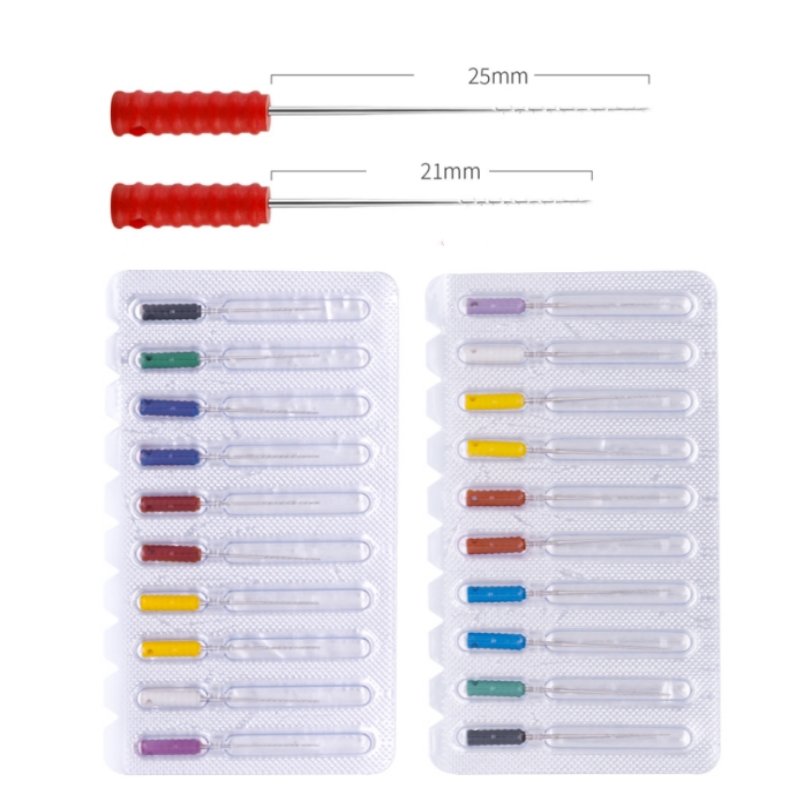 歯内治療用の根管洗浄針,10本,とげのある神経ブローチ,手用ファイル
