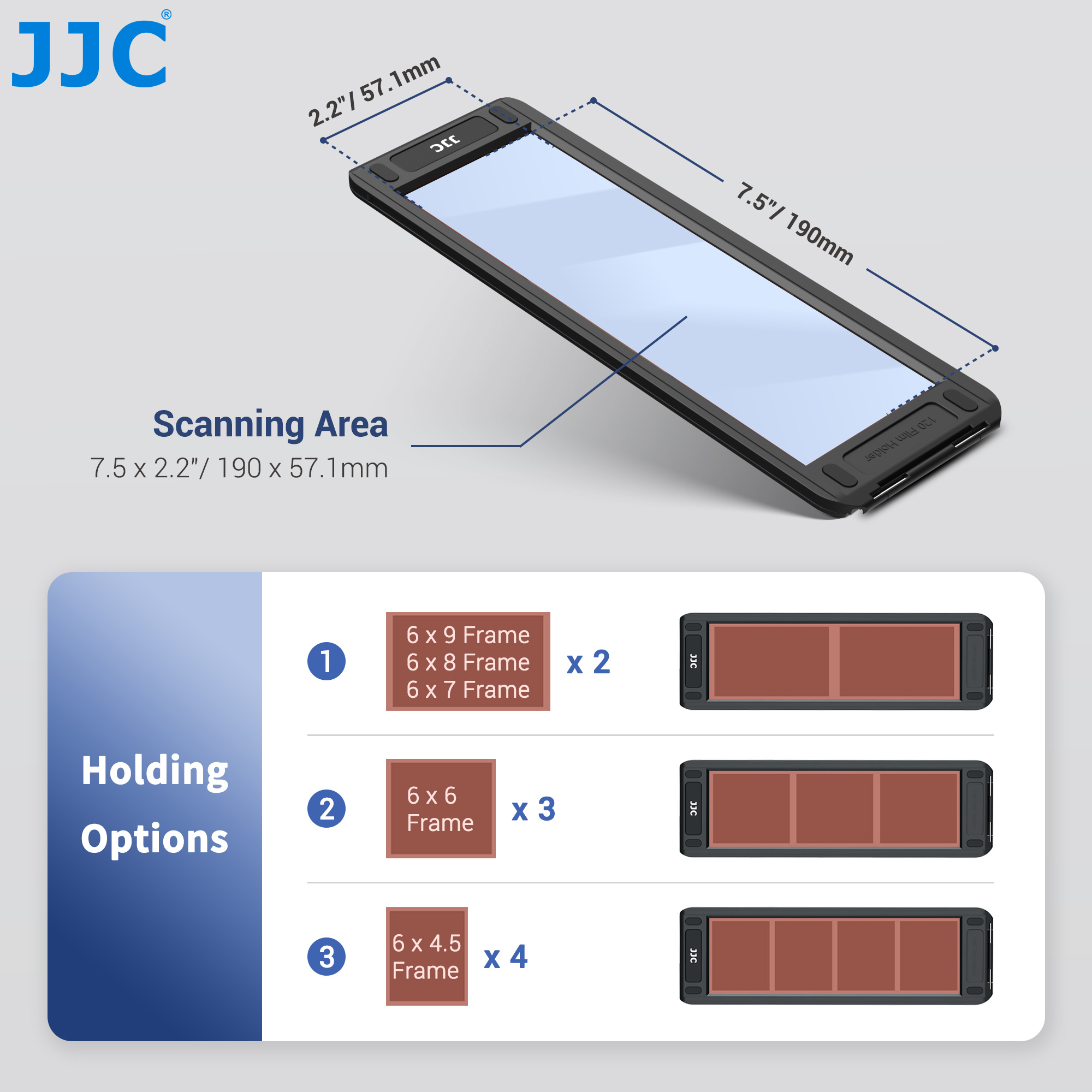 JJC フィルムスライドホルダー 35mm / 120 フィルム用、35mm ネガ
