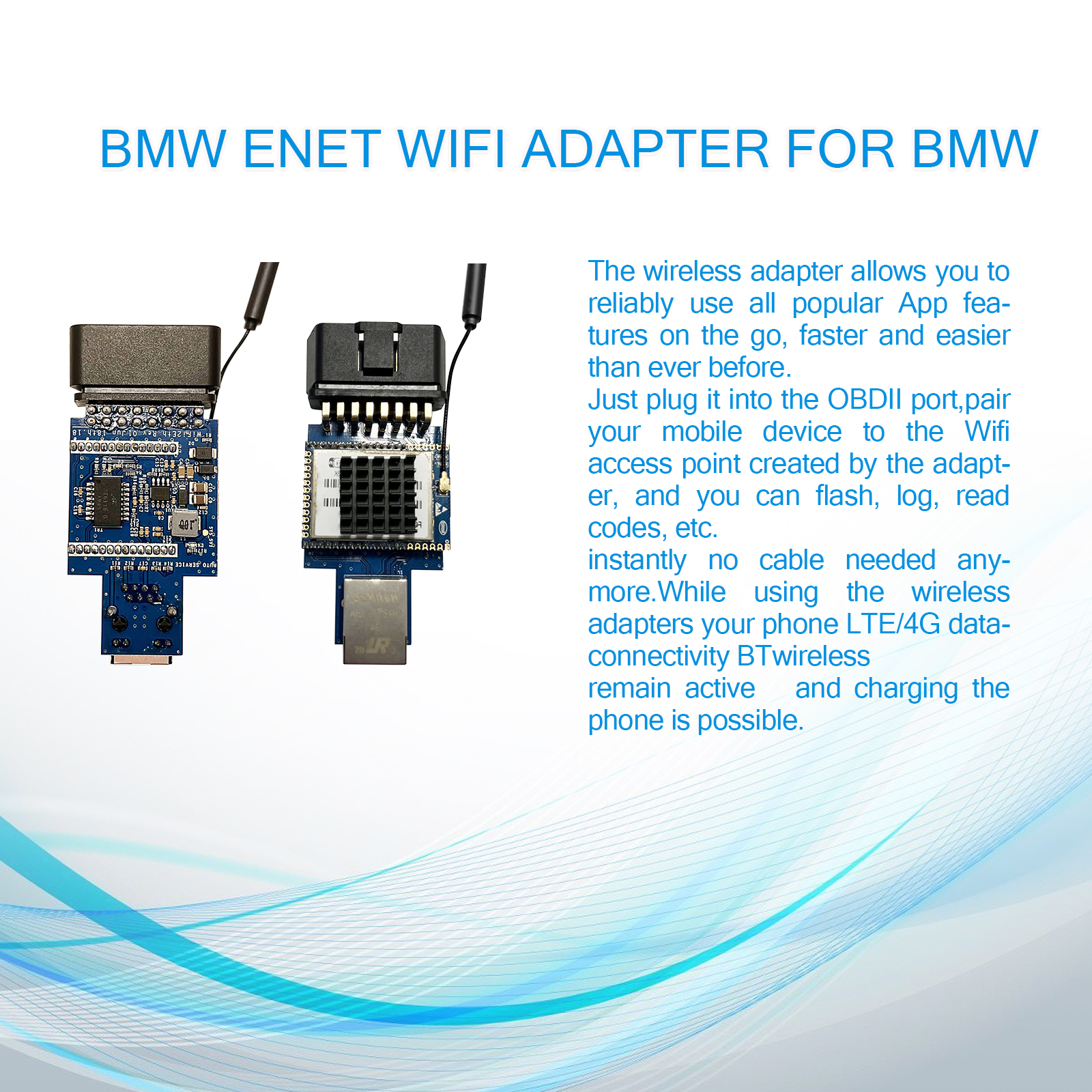 Enet Wifi アダプター BMW F/G/I シリーズ Obd2 Wifi CarPlay 互換