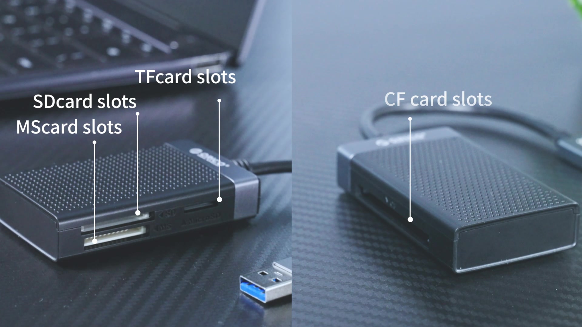 ORICO USB 3.0 USB C Card Reader 4 in 1 Memory Smart Card Reader SD