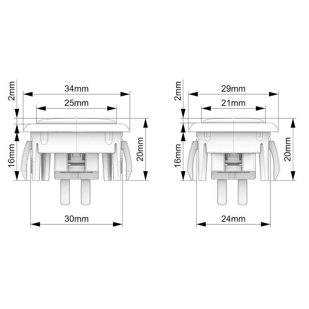 絶版品 未使用)パンクワークショップ24mmクリアブラックV1ボタン 8個