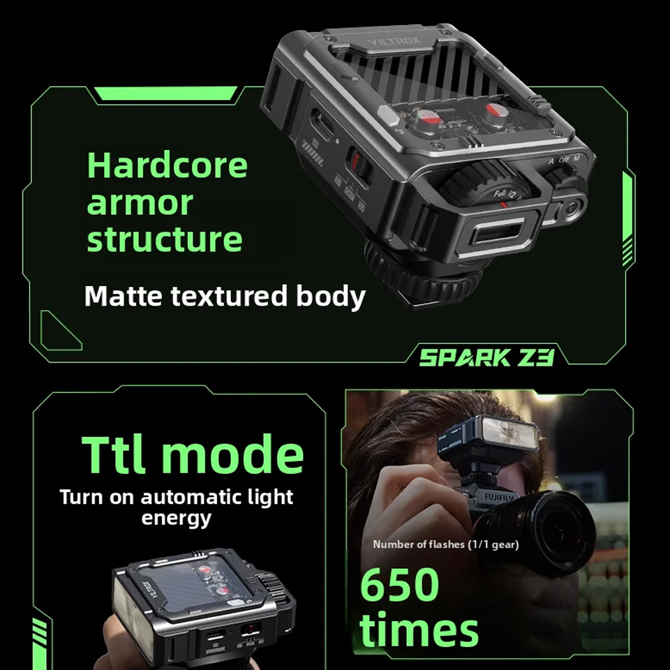 Viltrox SPARK Z3 TTL on-camera Flash 26Ws GN16 7 Speed Control