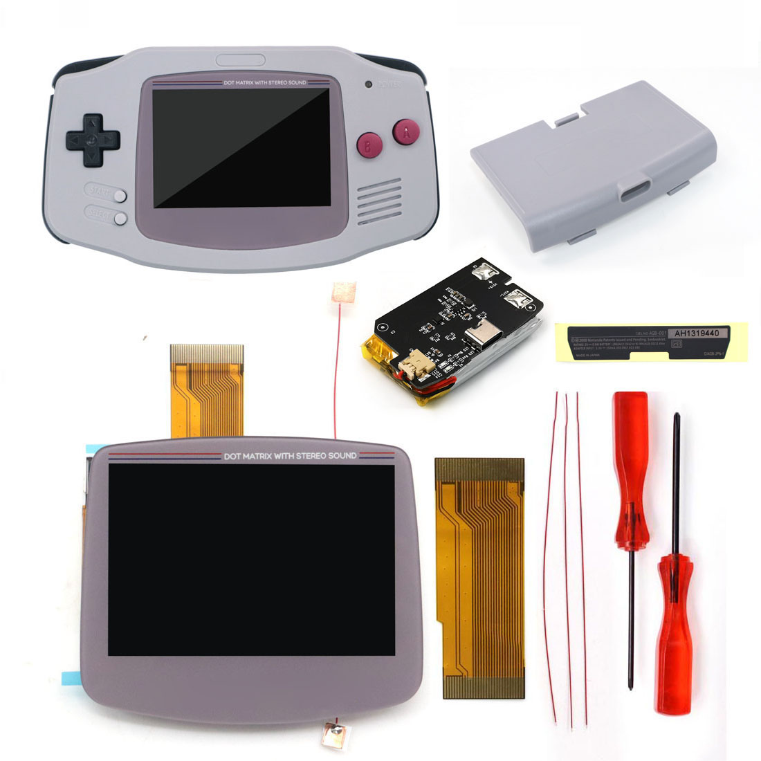 Hispeedido ドロップイン GBA IPS V5 LCD スクリーンシェルキット