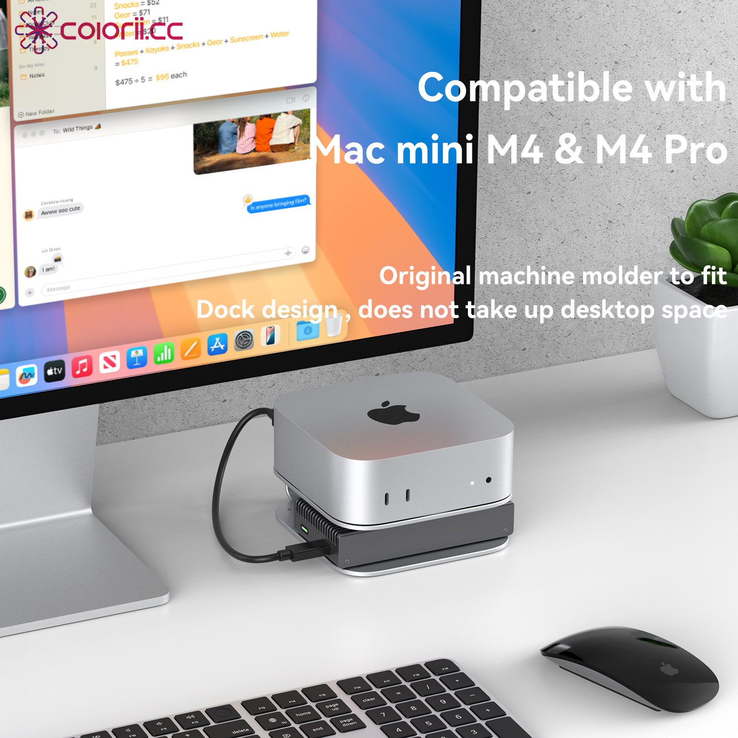 Mac mini デスクトップスタンド Mac Mini M4 /M4 Pro 2024 放熱アルミ