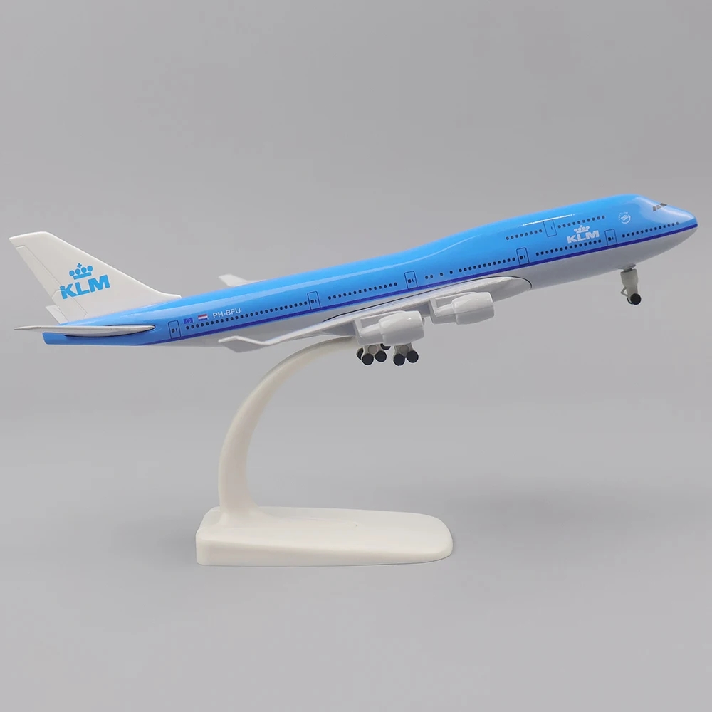 747 Airplane Models Toys 20CM Scale KLM Dutch Alloy Diecast