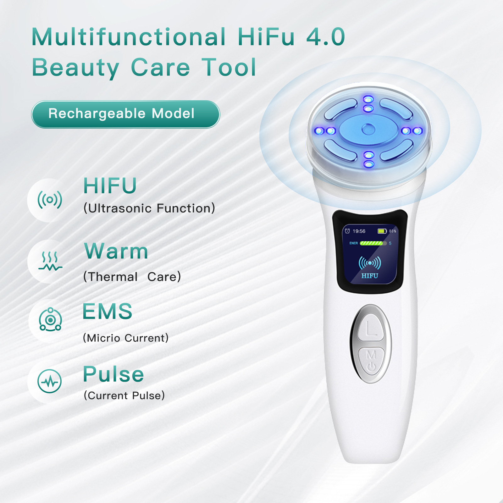 Wireless Facial Lifting HIFU 4.0 Ultrasonic Facial Machine 4 in 1
