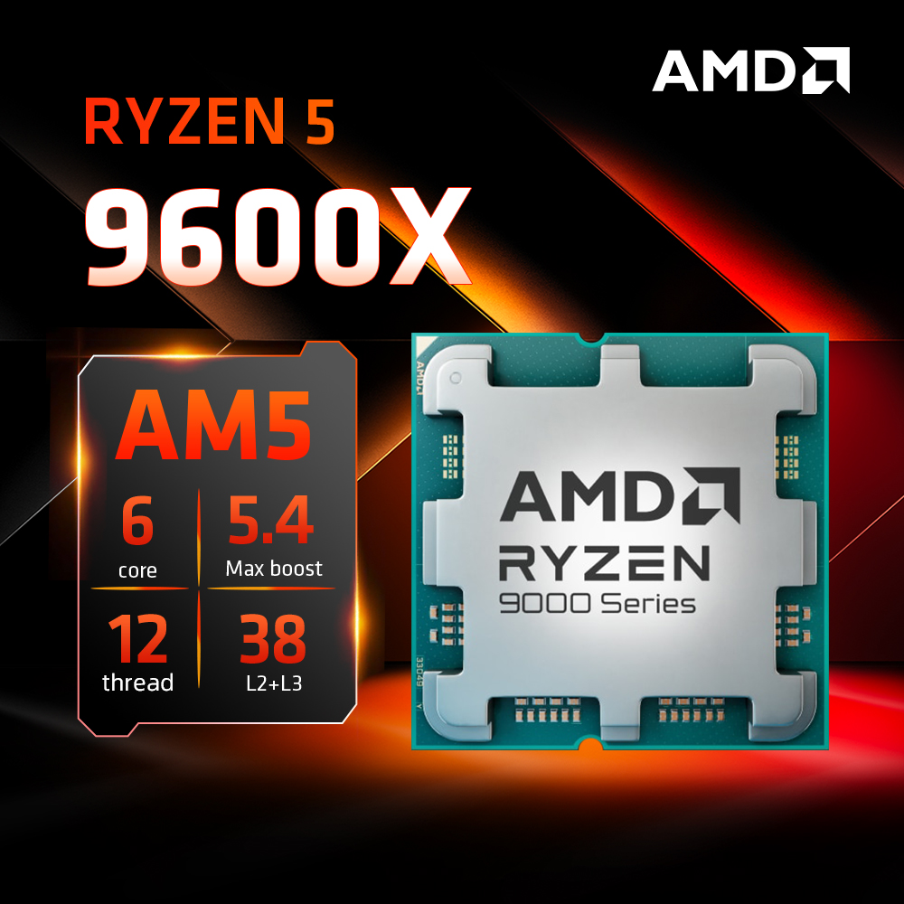 AMD Ryzen 5 9600X Processor 5.4GHz 6-Core 12-Thread 38MB Game