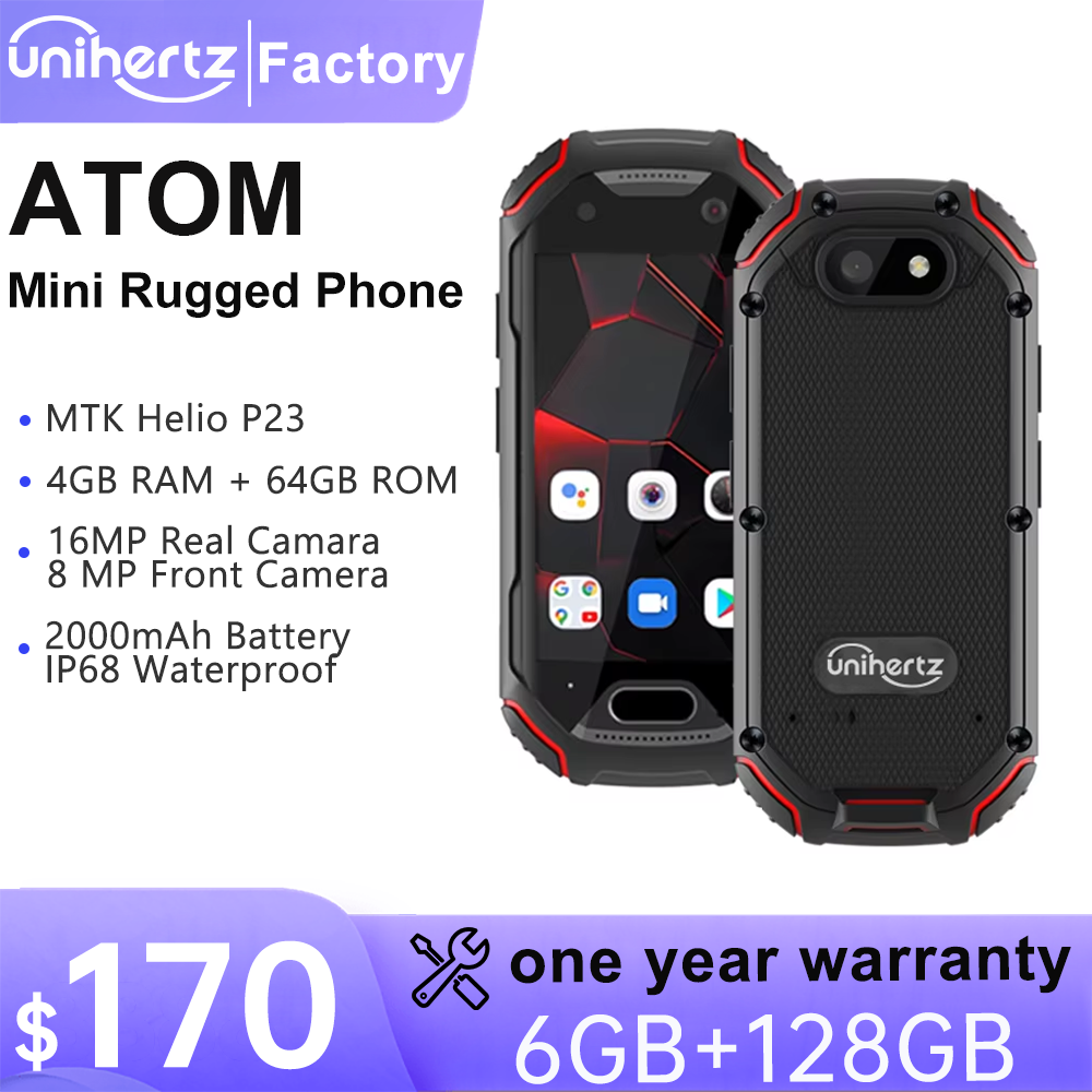 Unihertz Atom Small Rugged Smartphone, 4GB, 64GB Cellphone, P23