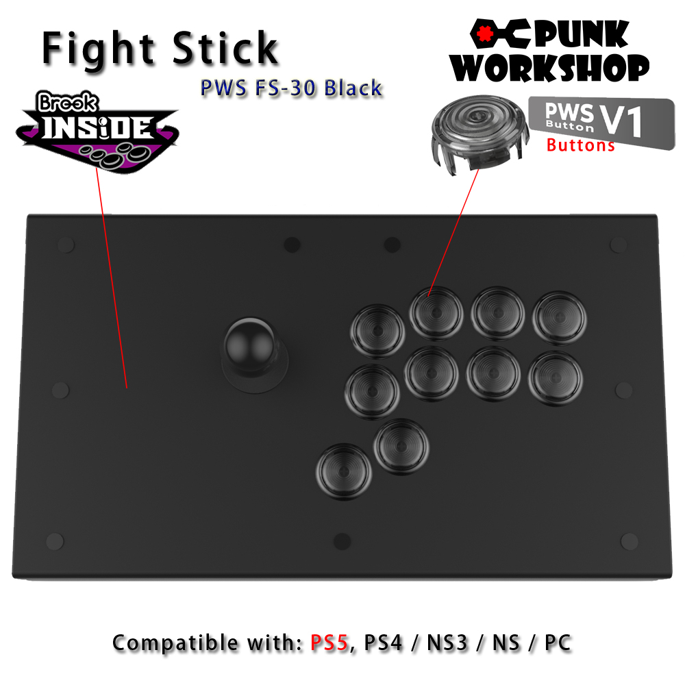 Punk Workshop Fight Stick PWS FS-30 PS5 Arcade Fighting Stick with