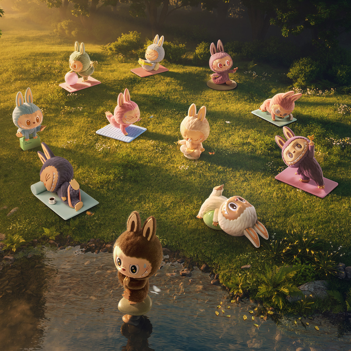 ポップマートラブーボックス,怠惰なヨガシリーズのフィギュア