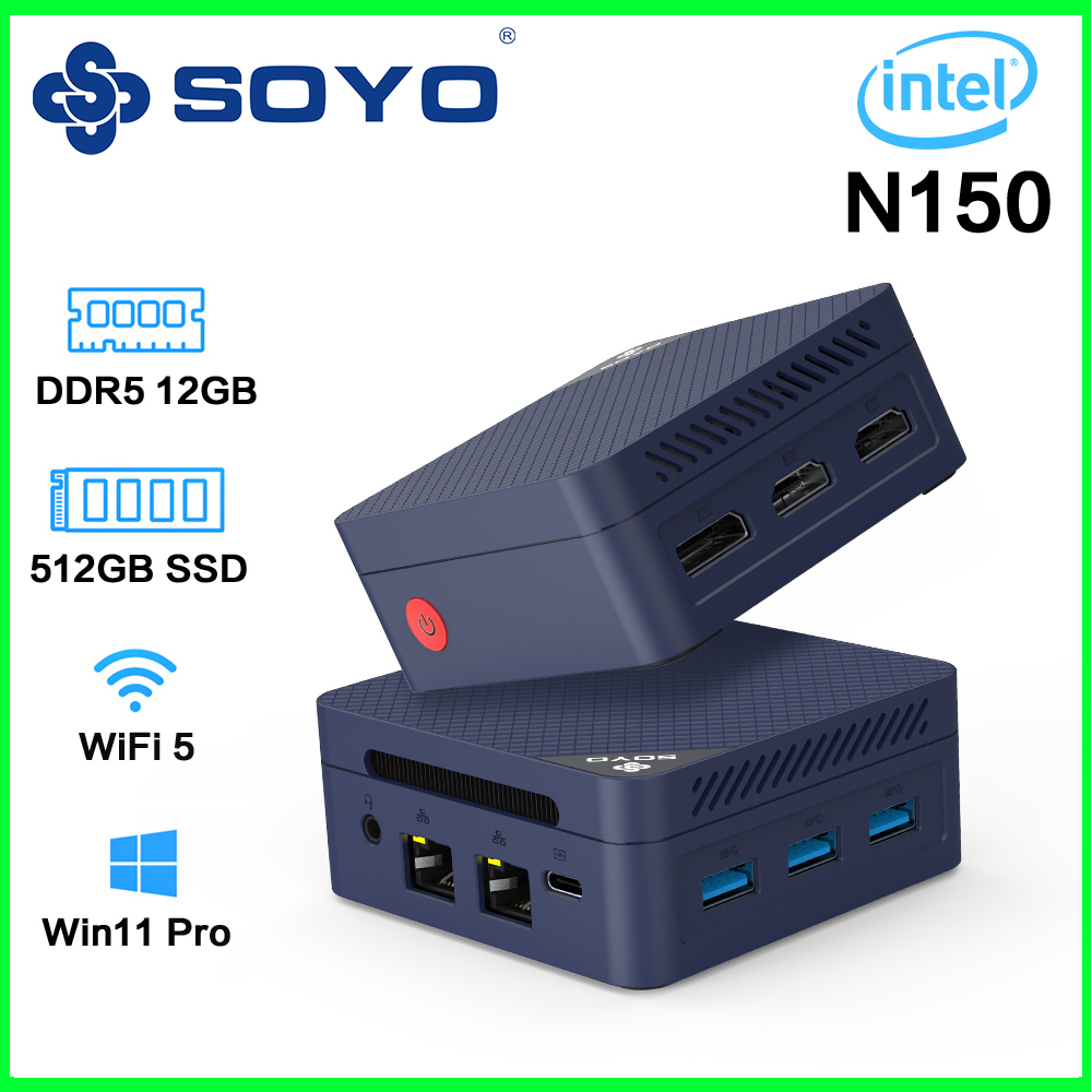 SOYO M4 Mini Mini PC Intel Twin Lake N150 Processor LPDDR5 12GB