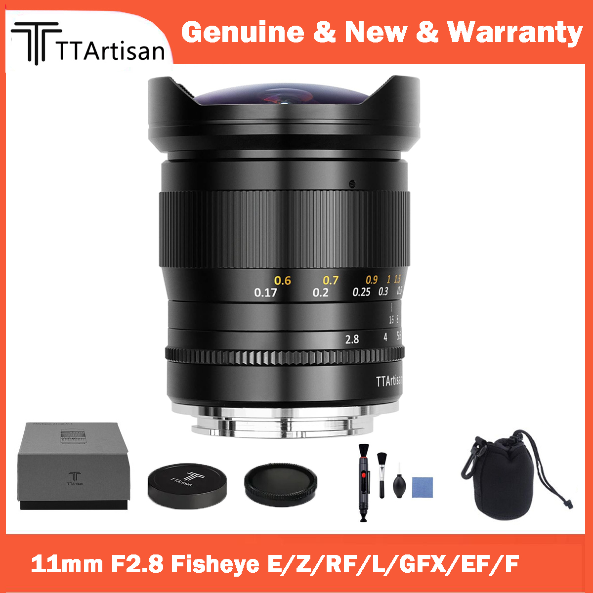 TTArtisan 11mm F2.8 Full Frame Ultra-Wide Fisheye Lens Sony E
